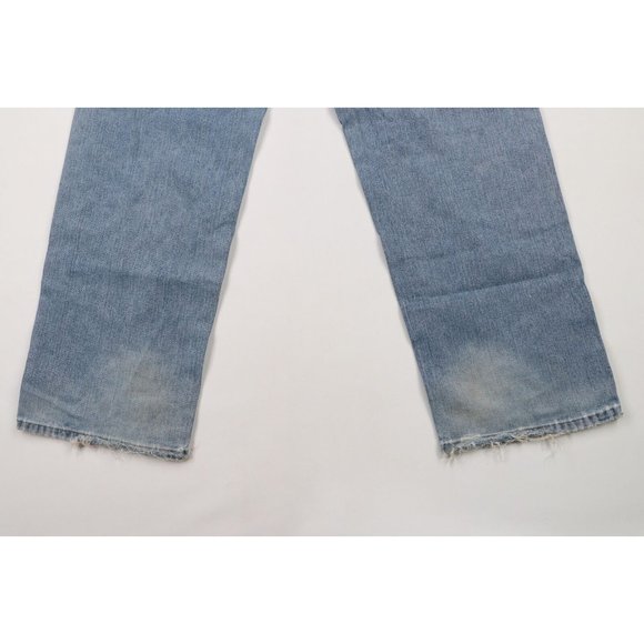 Vintage 90s Nautica Mens 36x32 Distressed Spell Out Wide Leg Baggy Denim Jeans - Picture 9 of 10